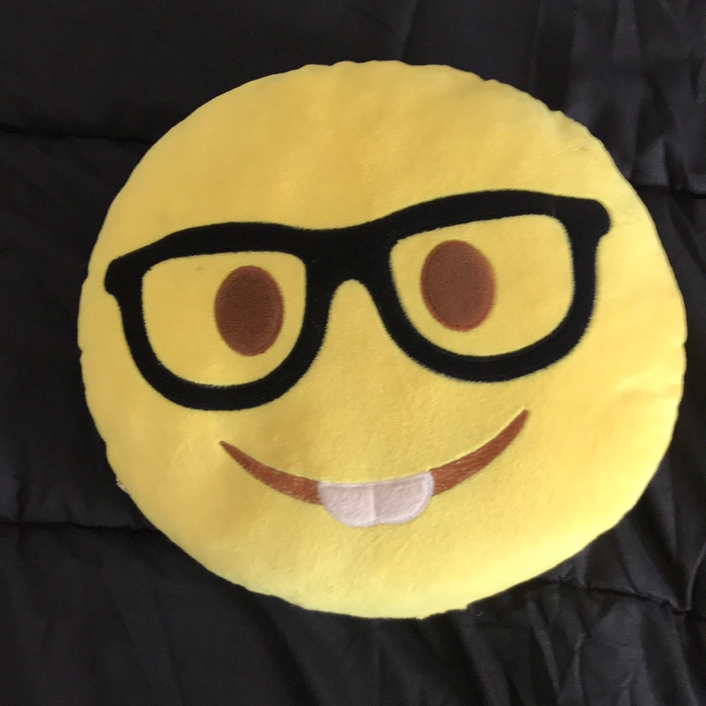 Nerd emoji pillow